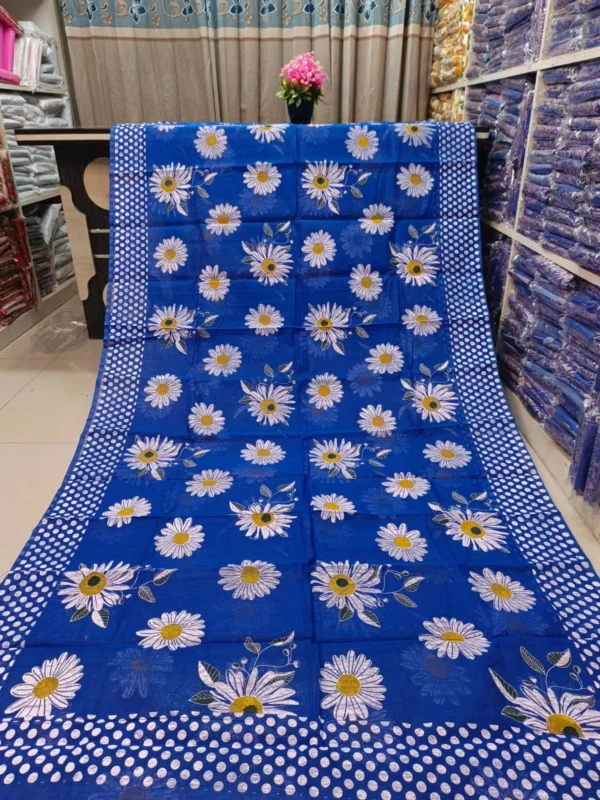 Half Silk Skin Print Sharee - SKU: 19658