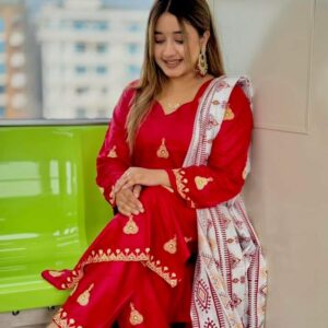 Embroidery Cotton Three Piece