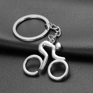 Key Ring Trinket Souvenirs Metal Sporty Man Road Bicycle Figure Keychain Creative For Bike Cycling Lover