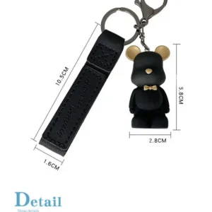 Cute Cartoon Key Ring Charm Popobe Bear Resin Car Key Ring Mobile Phone Accessories Gift